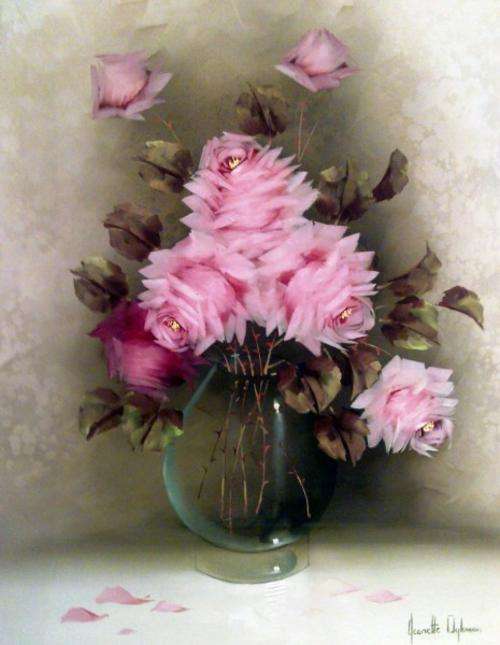 Jeanette Dykman - Still life flowers - Magnificent signature piece!! - LOW price